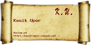 Kesik Upor névjegykártya